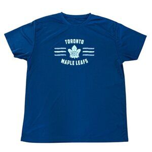 Toronto Maple Leafs Shirt Blue XL Mens Short Sleeve Athletic Fit Polyestr Hockey